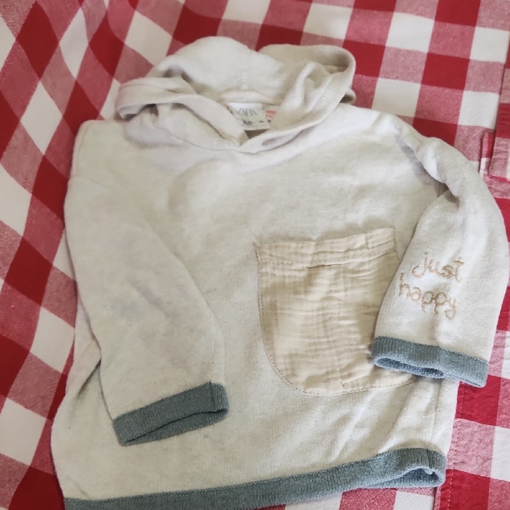 Zara Kids Cozy Gray Hoodie with Pocket